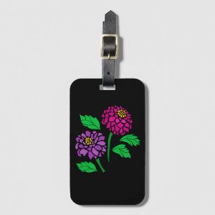 Amazing Colourful Dahlia Flowers Abstract Luggage Tag