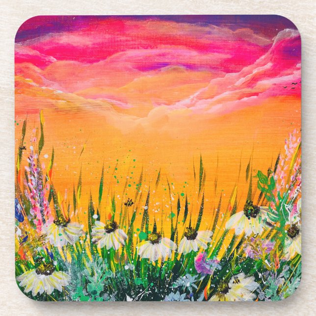 Amazing Colourful Flowers Scenery Coasters (Front)