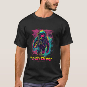 Amazing Colourful Retro Tech Diver Scuba Diving T-Shirt