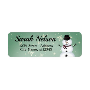 Amazing, Cool, Blue Christmas Snowman Label
