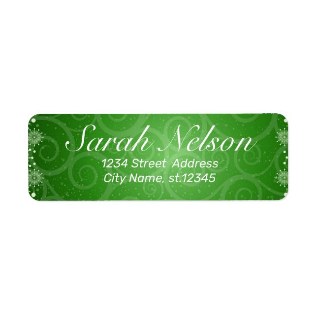 Amazing, Cool, Green Christmas Label (Front)