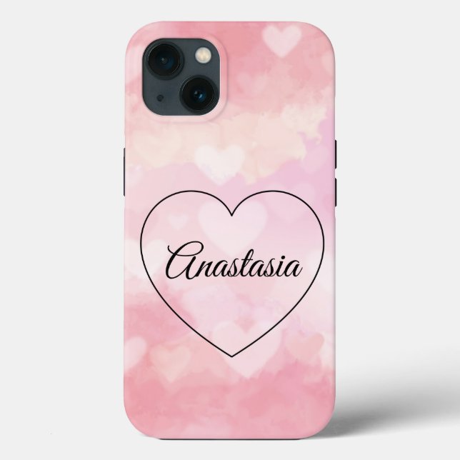 Amazing, Cool, Pink Heart Case-Mate iPhone Case (Back)