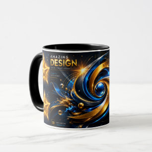 Amazing Cosmic Swirl Starburst Abstract Art Combo Mug