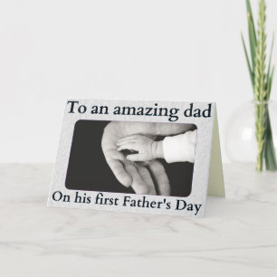 Amazing Dad First Father's Day Photo Glitter Card
