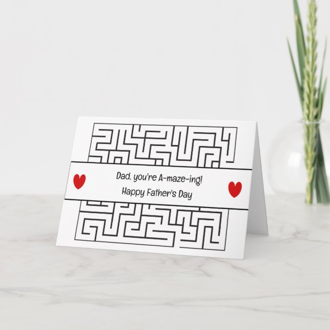 Amazing Dad Funny Maze Theme Father's Day Custom  Card (Front)
