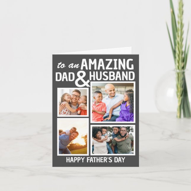 Amazing Dad & Husband | Custom Father's Day Photo Card (Front)