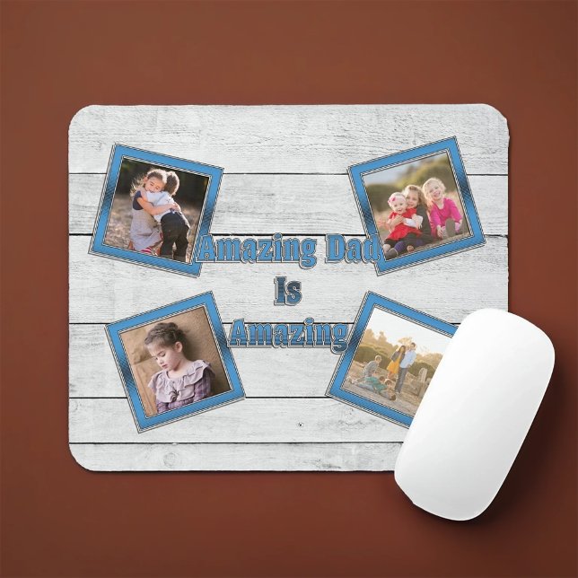 Amazing Dad Is Amazing 4 Photo Collage Mouse Mat (Creator Uploaded)