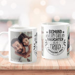 Amazing Dad Personalised Photo Collage Coffee Mug<br><div class="desc">Easily personalise this "Behind every great daughter is a truly amazing dad" typography quote design with two of your favourite photos. Makes a great gift for Father's day or special occasions.</div>