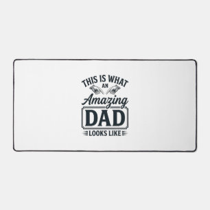 Amazing Dad Vintage Engraving Typography Design_1 Desk Mat