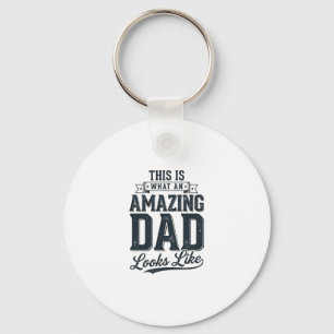 Amazing Dad Vintage Typography Shirt Design_1 Key Ring