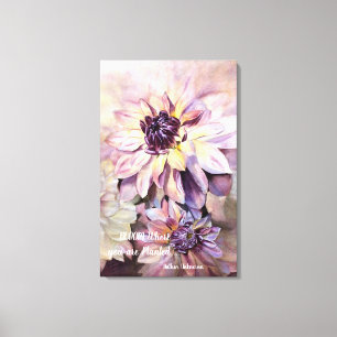 Amazing Dahlias in Watercolors Canvas Print