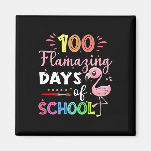 Amazing Days Of School Cute Flamingo Student Teach Magnet