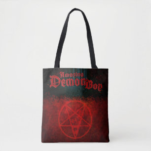 Amazing Demon Boy Logo & Pentagram Tote Bag