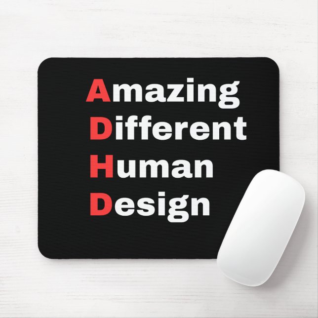 Amazing Different Human Design - ADHD Pride Mouse Mat (With Mouse)