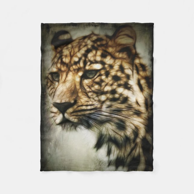 AMAZING DIGITAL CHEETAH GRAPHIC PRINTED FLEECE BLANKET (Front)