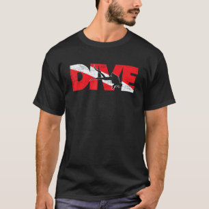 Amazing Dive Flag Diver Down Aquaholic Scuba Divin T-Shirt
