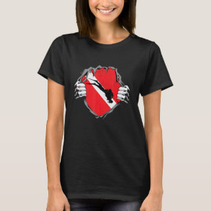 Amazing Diver Down Dive Flag Scuba Diving American T-Shirt