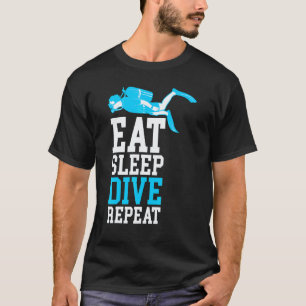 Amazing Diver Down Dive Flag Scuba Diving Eat Slee T-Shirt