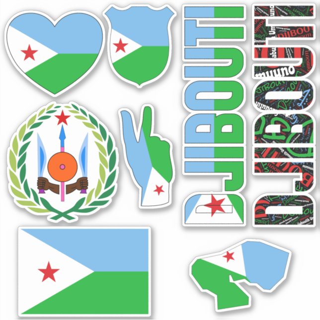 Amazing Djibouti Shapes National Symbols (Front)