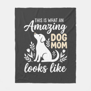 Amazing Dog Mum Floral Dog Lover Fleece Blanket