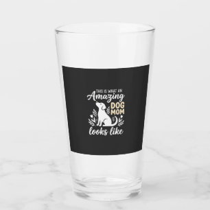 Amazing Dog Mum Floral Dog Lover Glass