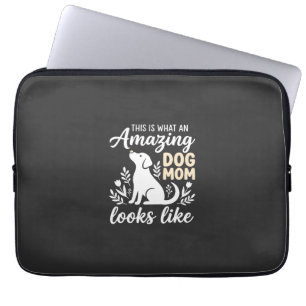 Amazing Dog Mum Floral Dog Lover Laptop Sleeve