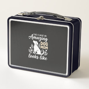 Amazing Dog Mum Floral Dog Lover Metal Lunch Box