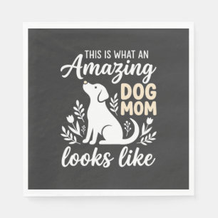 Amazing Dog Mum Floral Dog Lover Napkin