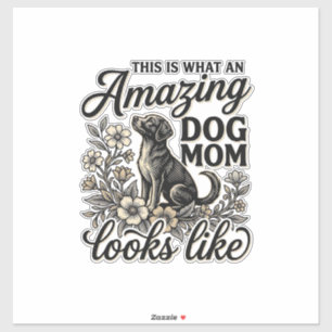 Amazing Dog Mum Vintage Floral Dog Lover Design_1