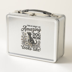 Amazing Dog Mum Vintage Floral Dog Lover Design_1 Metal Lunch Box