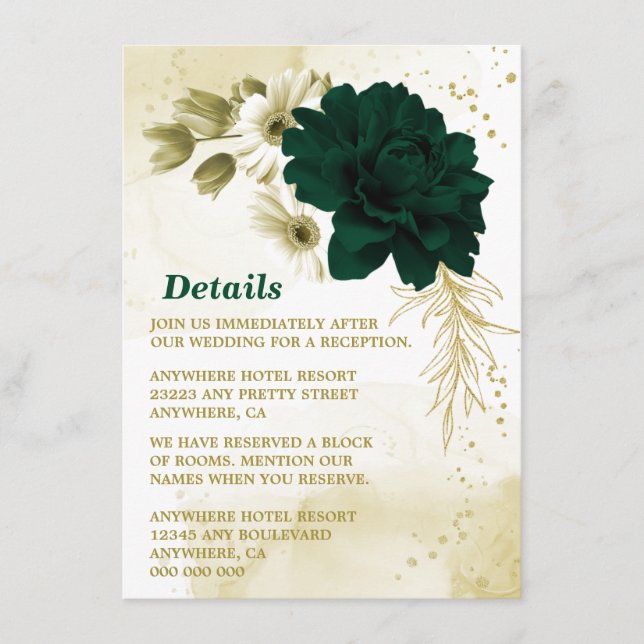 Amazing emerald green ivory gold flowers enclosure (Front)