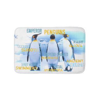 Amazing Emperor Penguins Typography Art Bath Mat