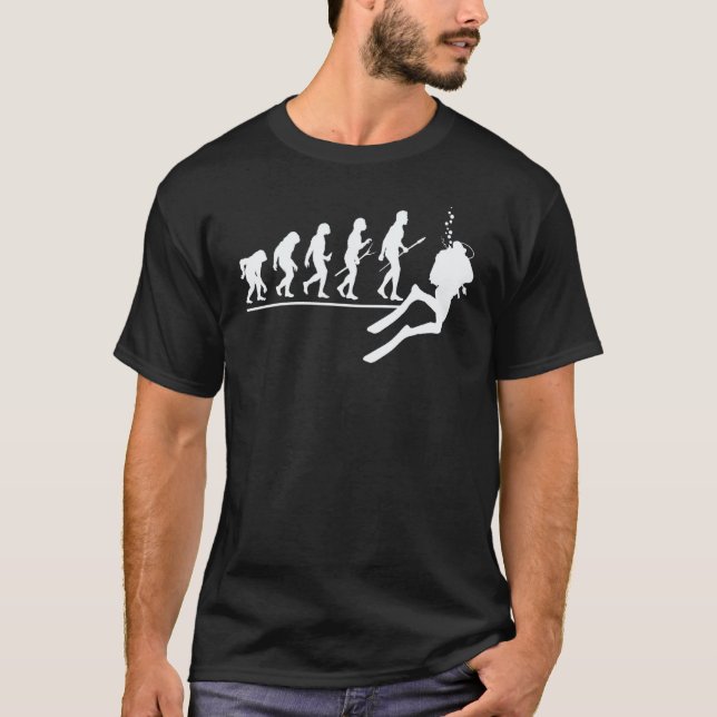 Amazing Evolution Of Man Scuba Diver Evolution Scu T-Shirt (Front)