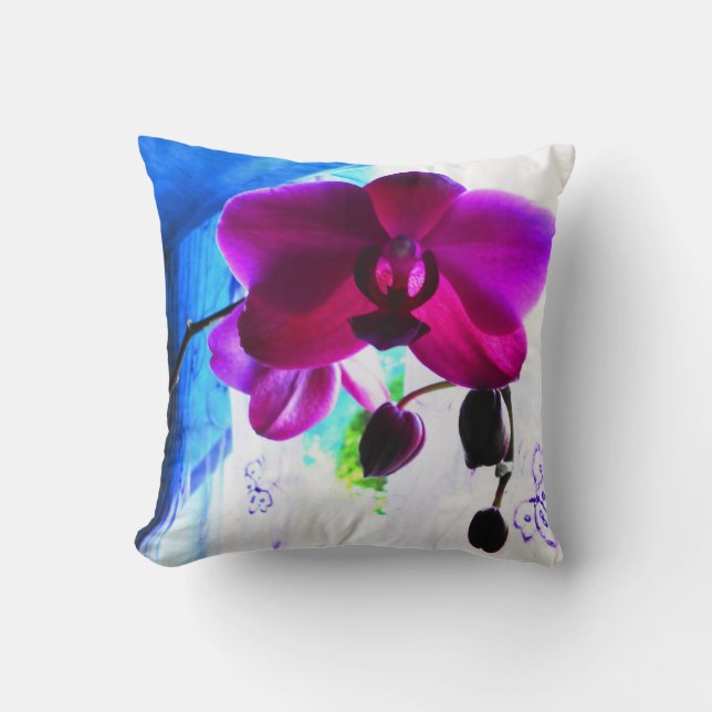Amazing Exotic Phalaenopsis Orchid photograph Cushion (Front)