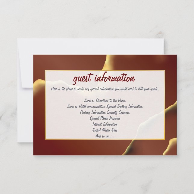 Amazing Fab Wedding Inky Earthtone Red Abstract  Invitation (Front)