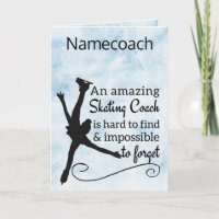 Amazing Figure skating coach thank you card