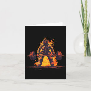 Amazing Firefighter Deadlift Graphic for Gym Card