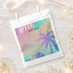 Amazing fluorescent tropical palm favour bags