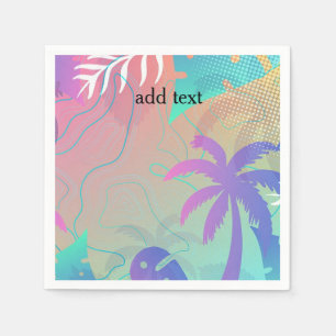 Amazing fluorescent tropical palm napkin