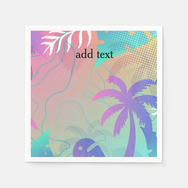 Amazing fluorescent tropical palm  napkin (Front)