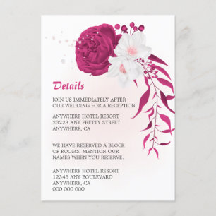 amazing fuchsia & white floral enclosure card