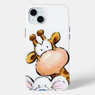 Amazing Giraffe and Cute Mouse iPhone 15 Mini Case