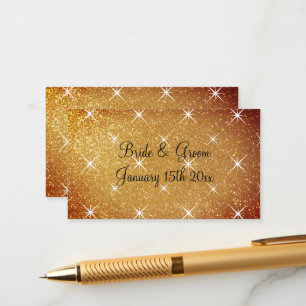 Amazing gold glitter glam wedding enclosure cards