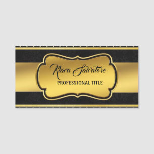 Amazing Gorgeous Great Black And Gold Name Tag