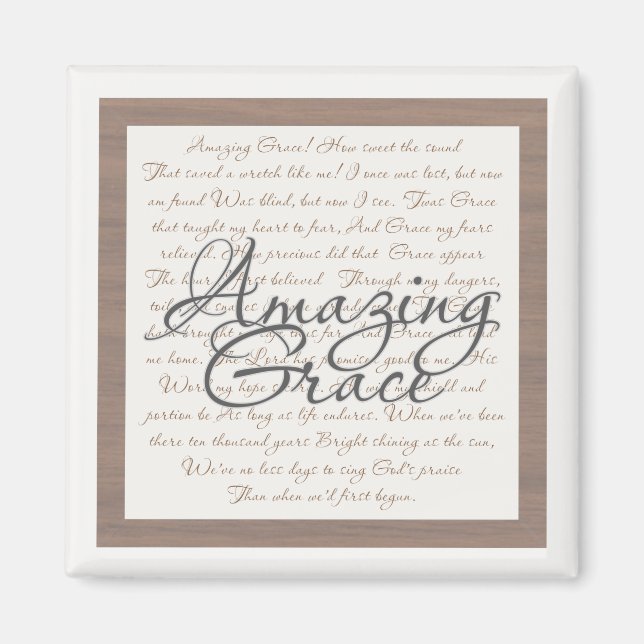 Amazing Grace - 2 Inch Square Magnet (Front)