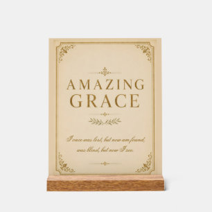 Amazing Grace Acrylic Wall Art Elegant Christian Sign