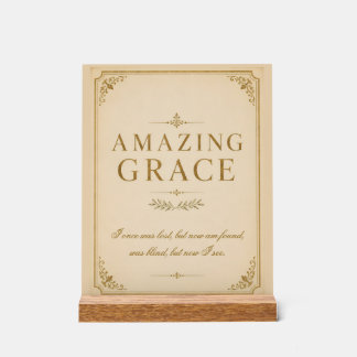 Amazing Grace Acrylic Wall Art | Elegant Christian Sign