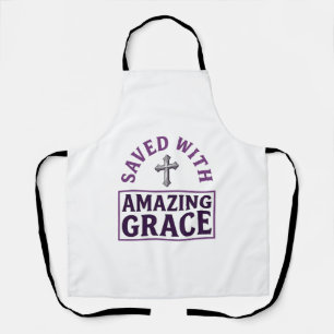 Amazing Grace Christian Cross Vintage Apron