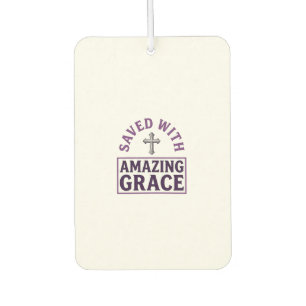 Amazing Grace Christian Cross Vintage Car Air Freshener