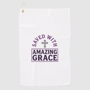 Amazing Grace Christian Cross Vintage Golf Towel